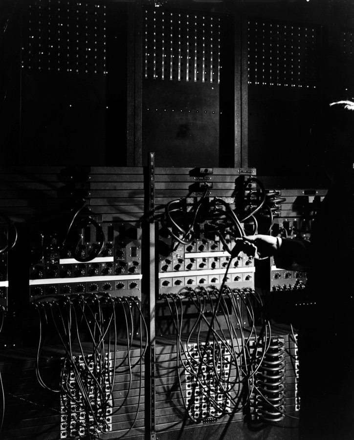 Harry Huskey at ENIAC.